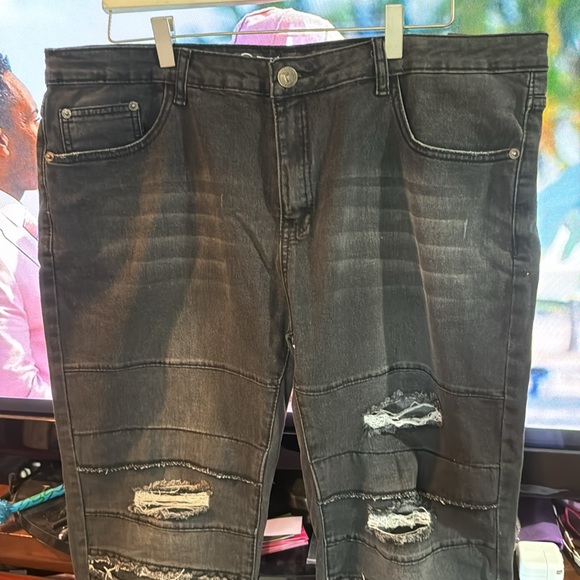 NWT T-R Tailored Recreation Premium tapered stretch blk denim jeans Size 38 Z41 - Picture 2 of 10